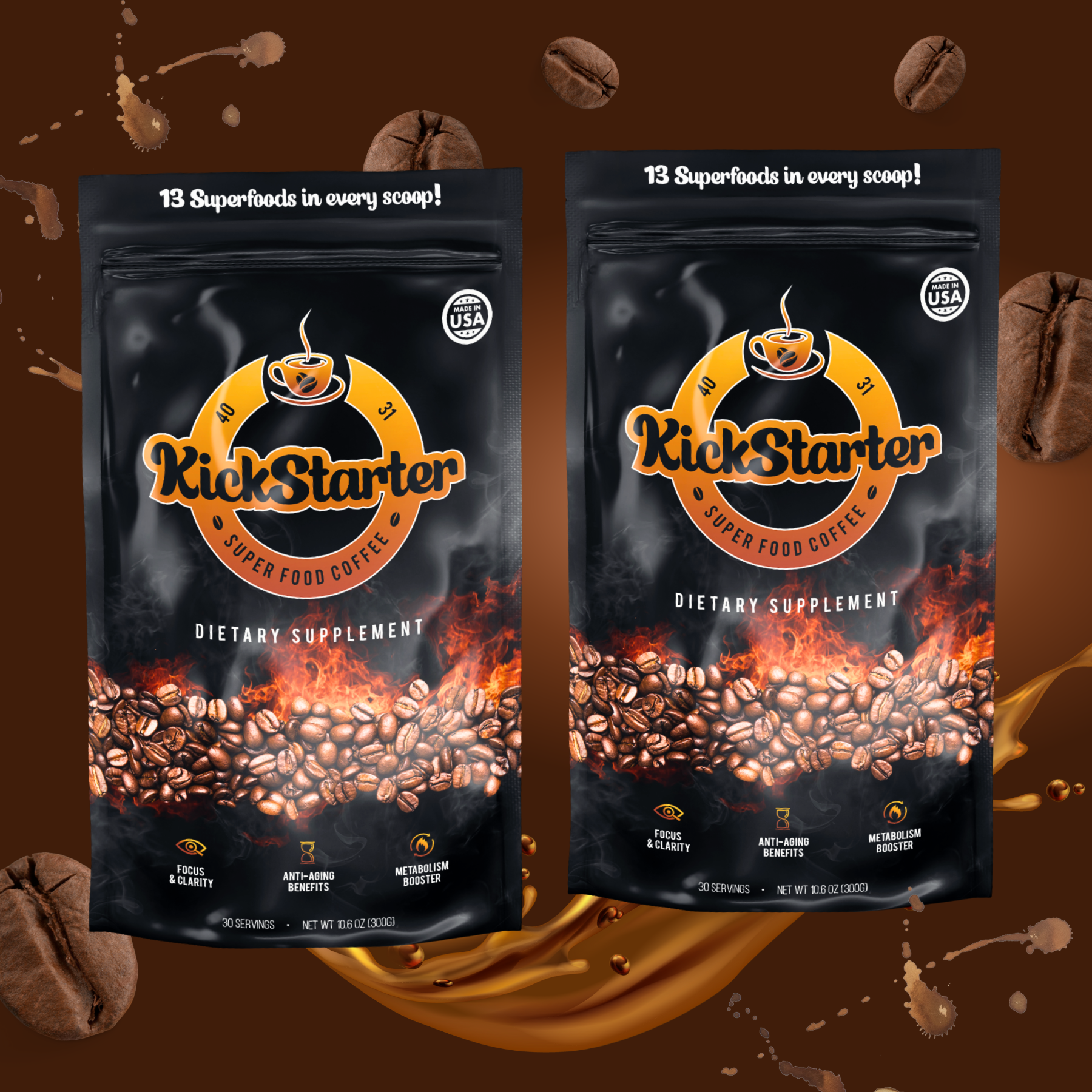 Kickstarter Superfood Coffee Lover - 2 bag Bundle Pack