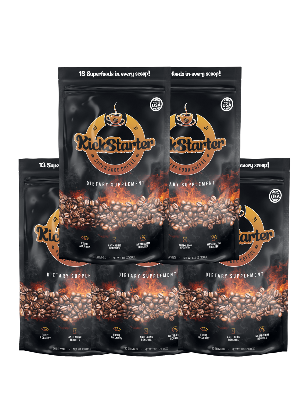 Kickstarter Mocha Superfood Coffee 5-Bag Bundle