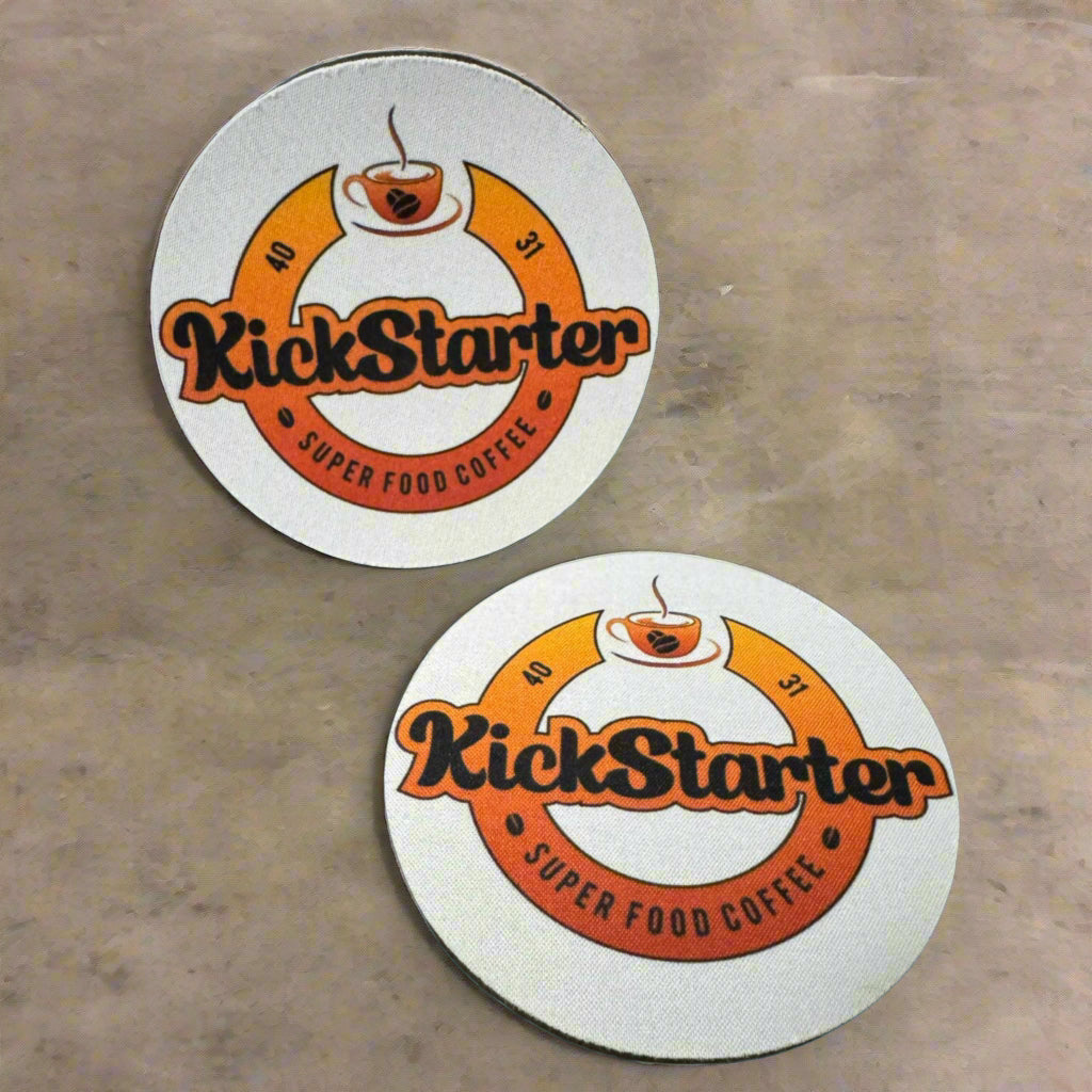 Kickstarter Coffee Coasters | Set of 2 Stylish Coasters